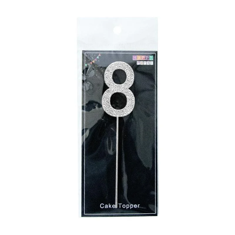 Silver Cake Topper-Number 8 Topper Sliver 1pcs photo 2