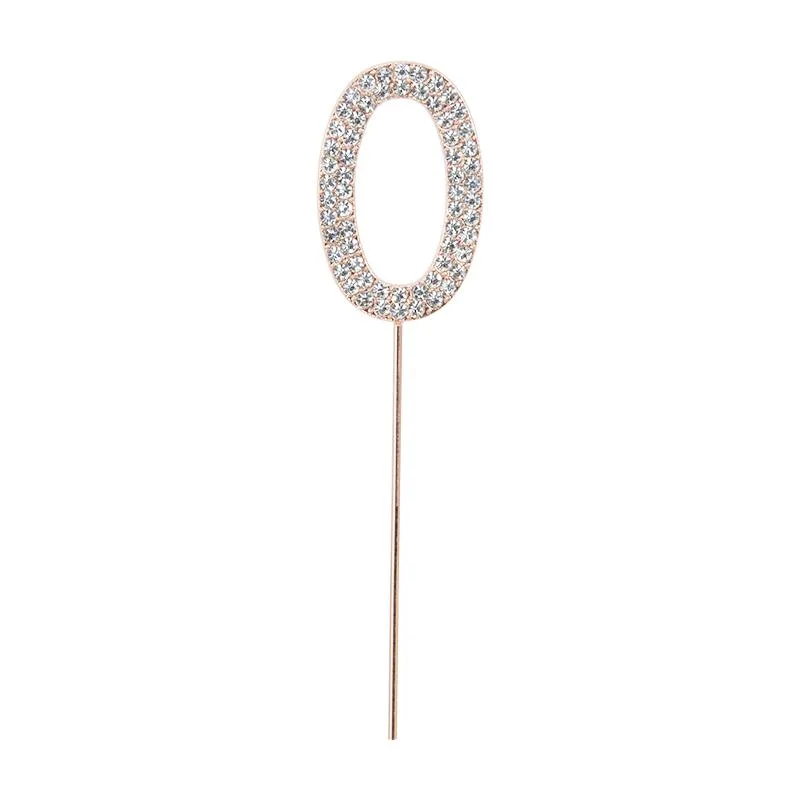 Cake Toppe Rose gold 0 rosegold stick number 1pcs