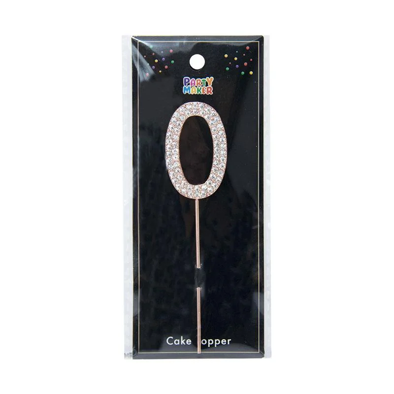 Cake Toppe Rose gold 0 rosegold stick number 1pcs photo 2
