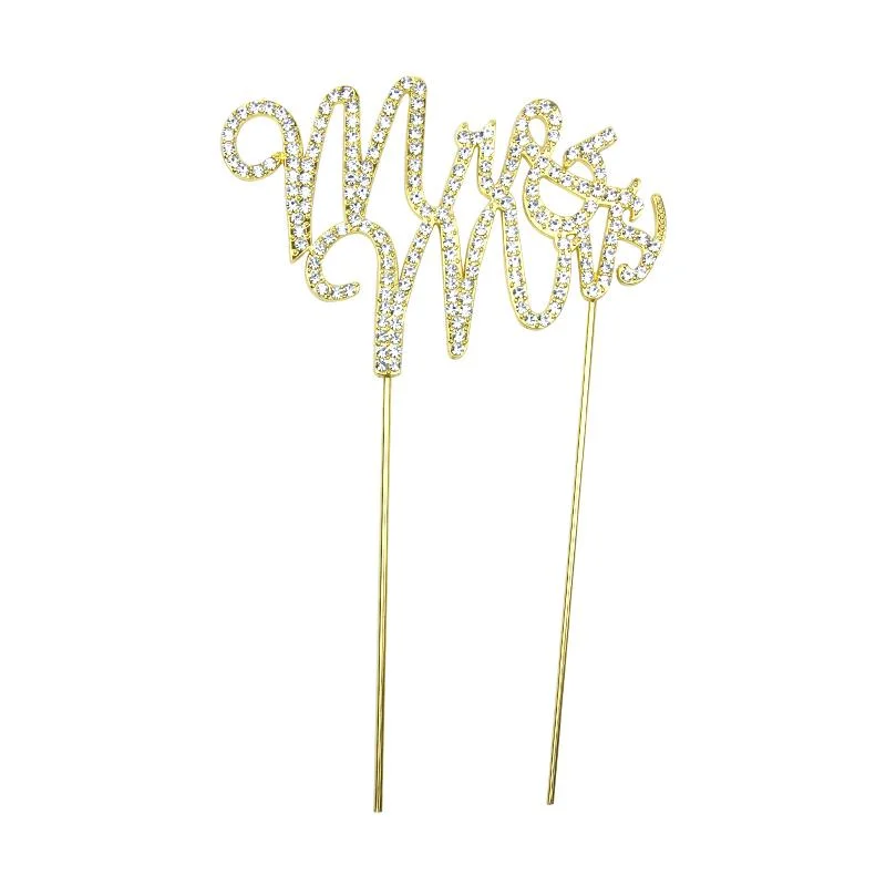 Mr &Mrs cake topper-Gold MISS 1pcs