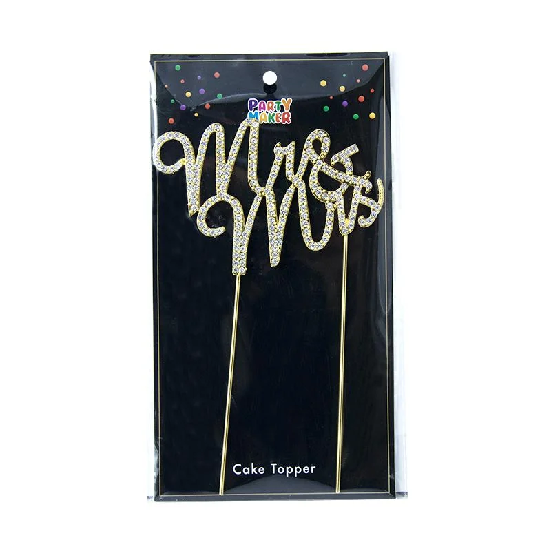 Mr &Mrs cake topper-Gold MISS 1pcs photo 2