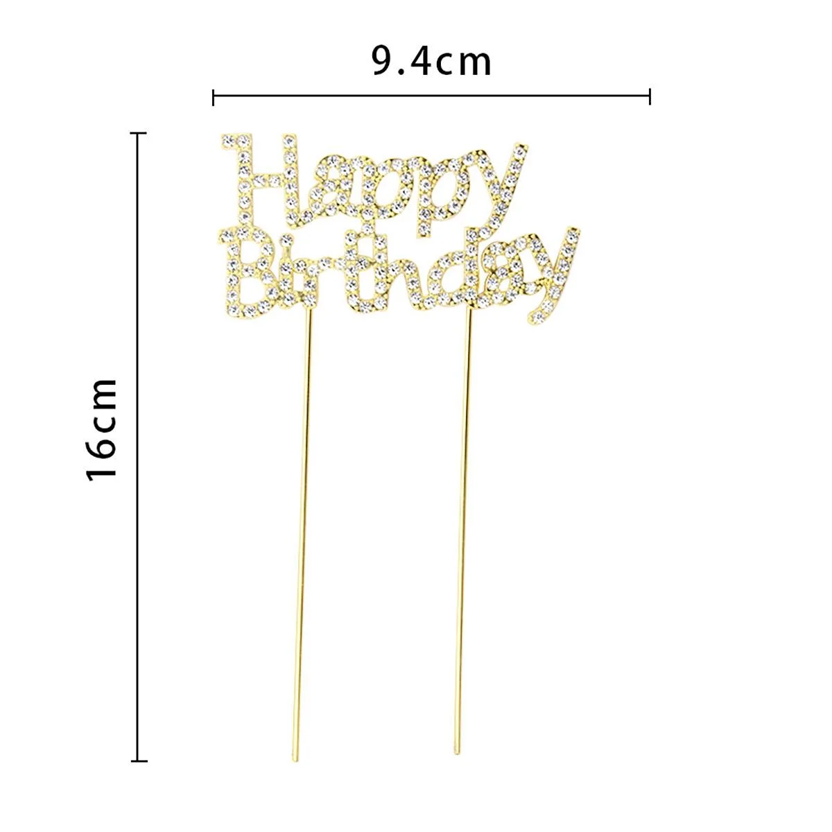 Happy Birthday Cake Topper-Gold 1pcs photo 3