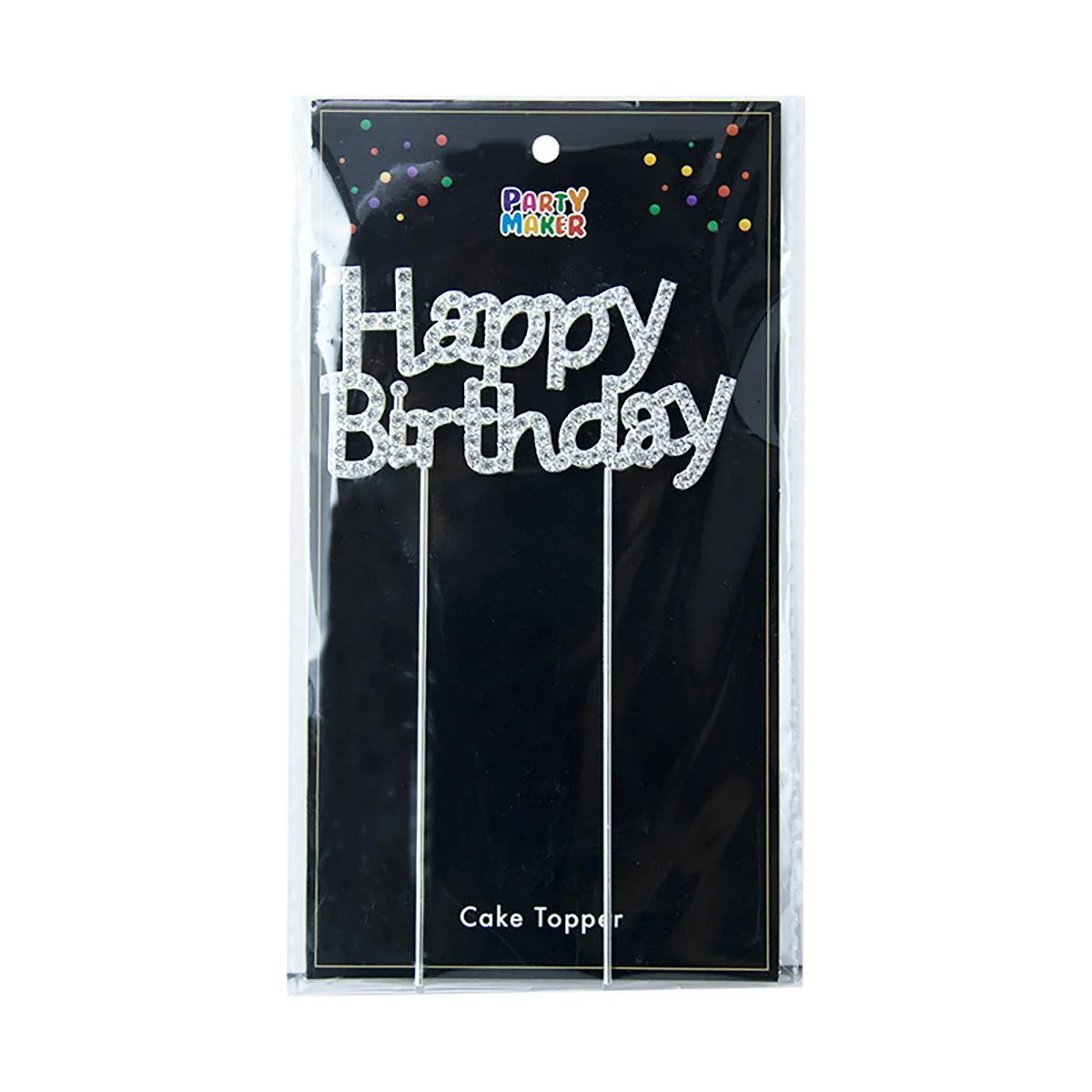 Happy Birthday Cake Topper-silver 1pcs photo 2