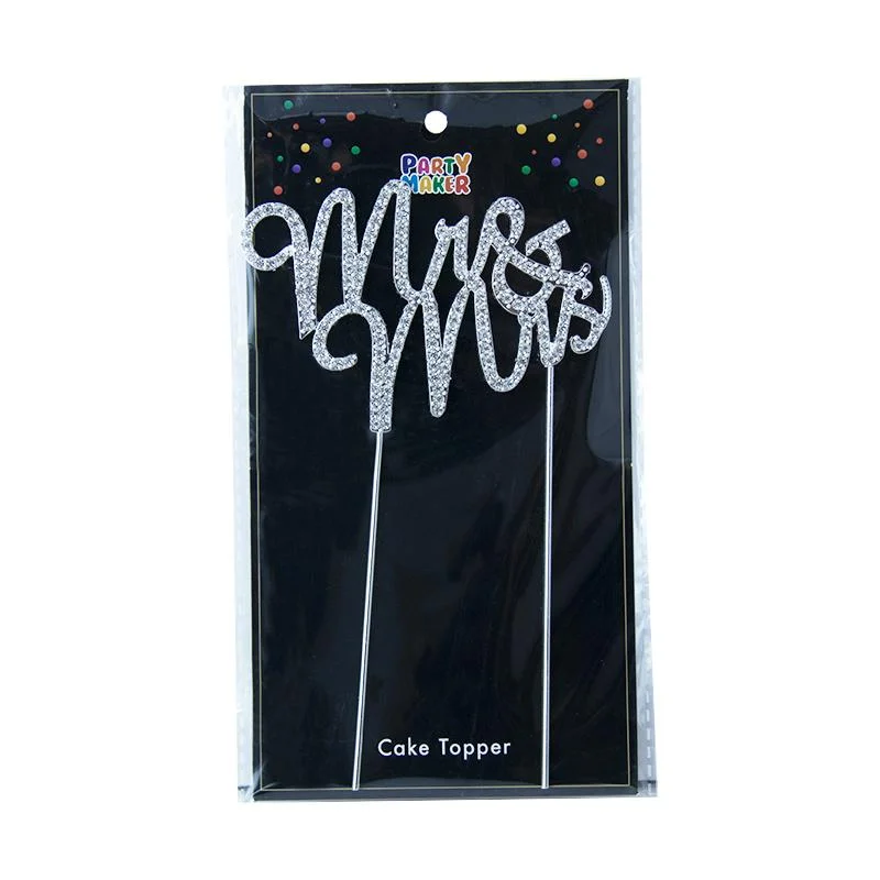 Mr &Mrs cake topper-SilverMISS 1pcs photo 4