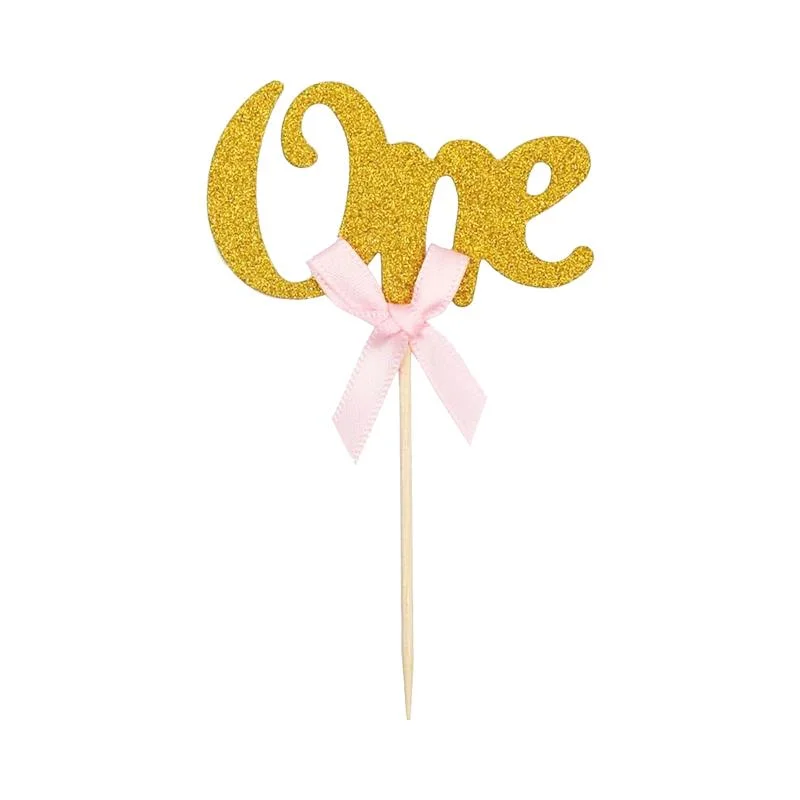 ONE10 ONE birthday cupcake picks gold 10PCS 10pcs