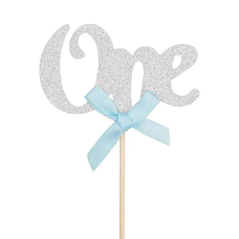ONE10 ONE birthday cupcake picks silver 10PCS 10pcs photo 3