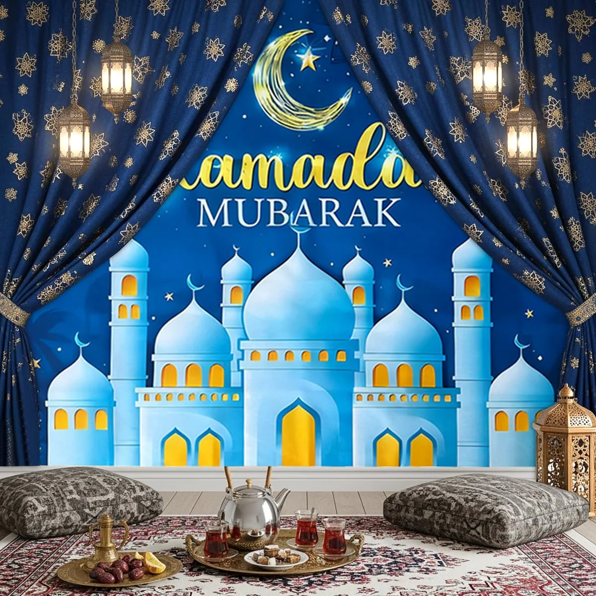 Ramadan Backdrop-blue photo 3