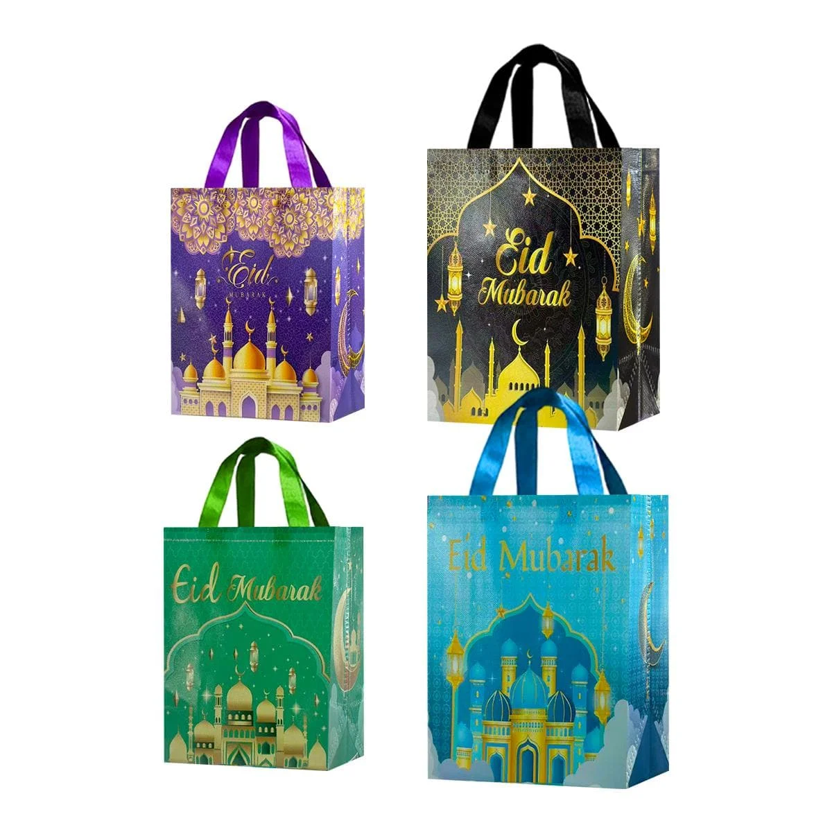 Ramadan Gift Bags - 4pcs
5015 Series, 1 of each of the four colors: Black (large), Blue (large), Green (small), Purple (small)